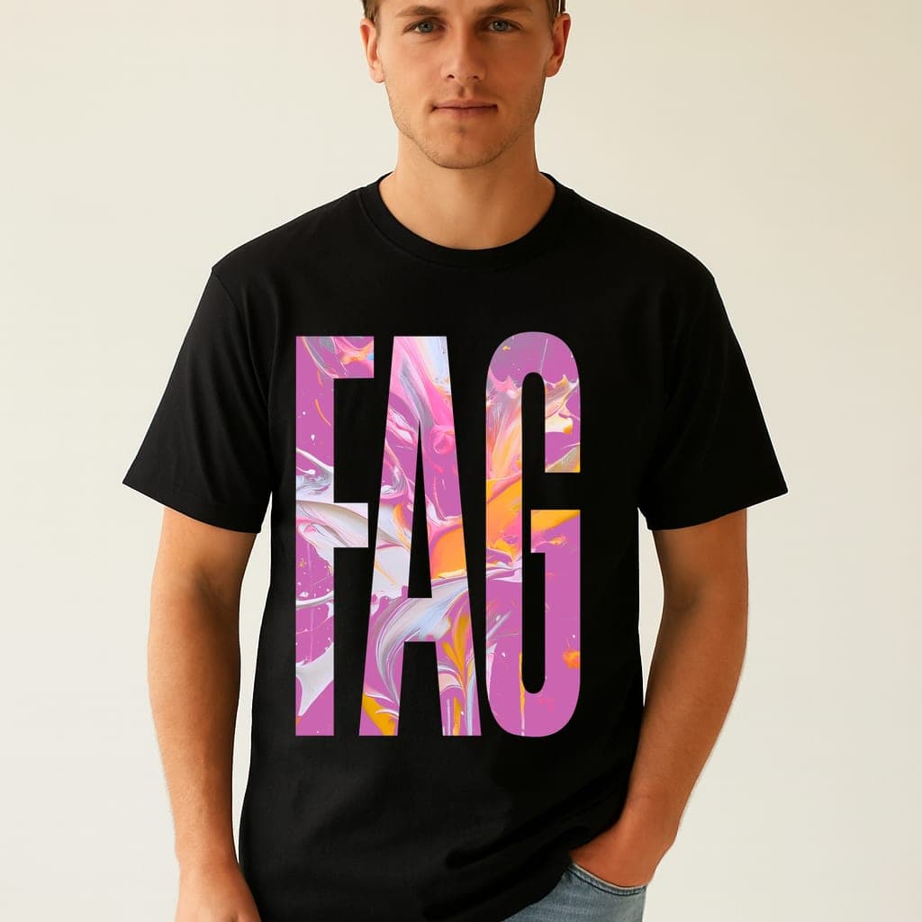 Model wearing FAG unisex T-shirt in black