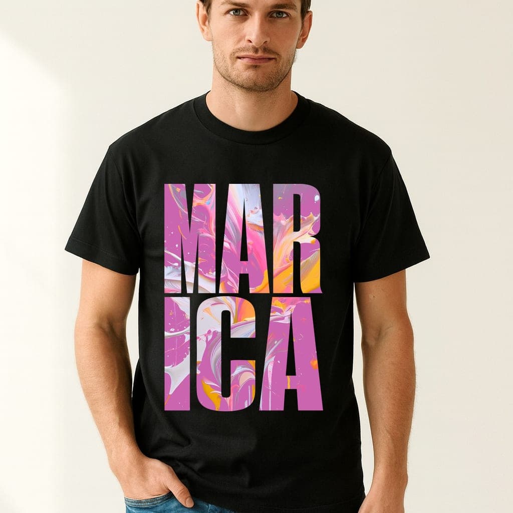 Model wearing Marica unisex T-shirt in black