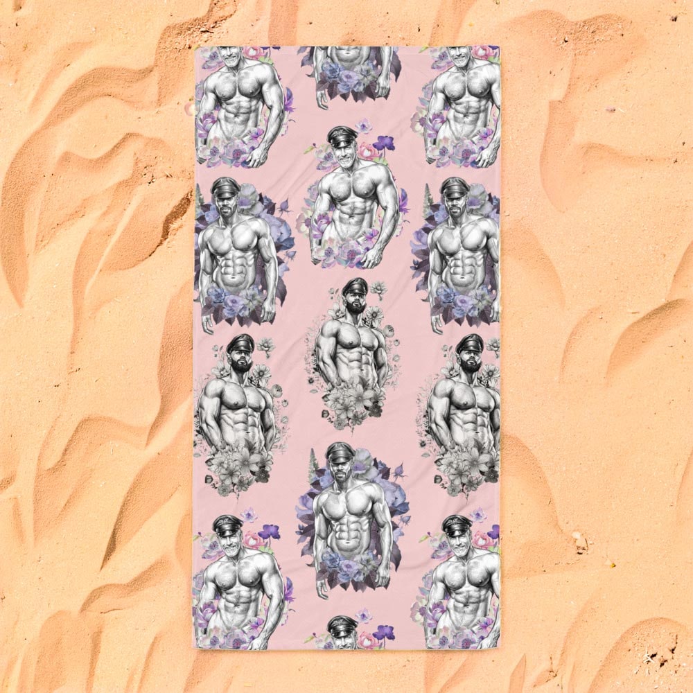 Flowers of Finland beach towel — Small 30″×60″ flat product view on Gayer Things