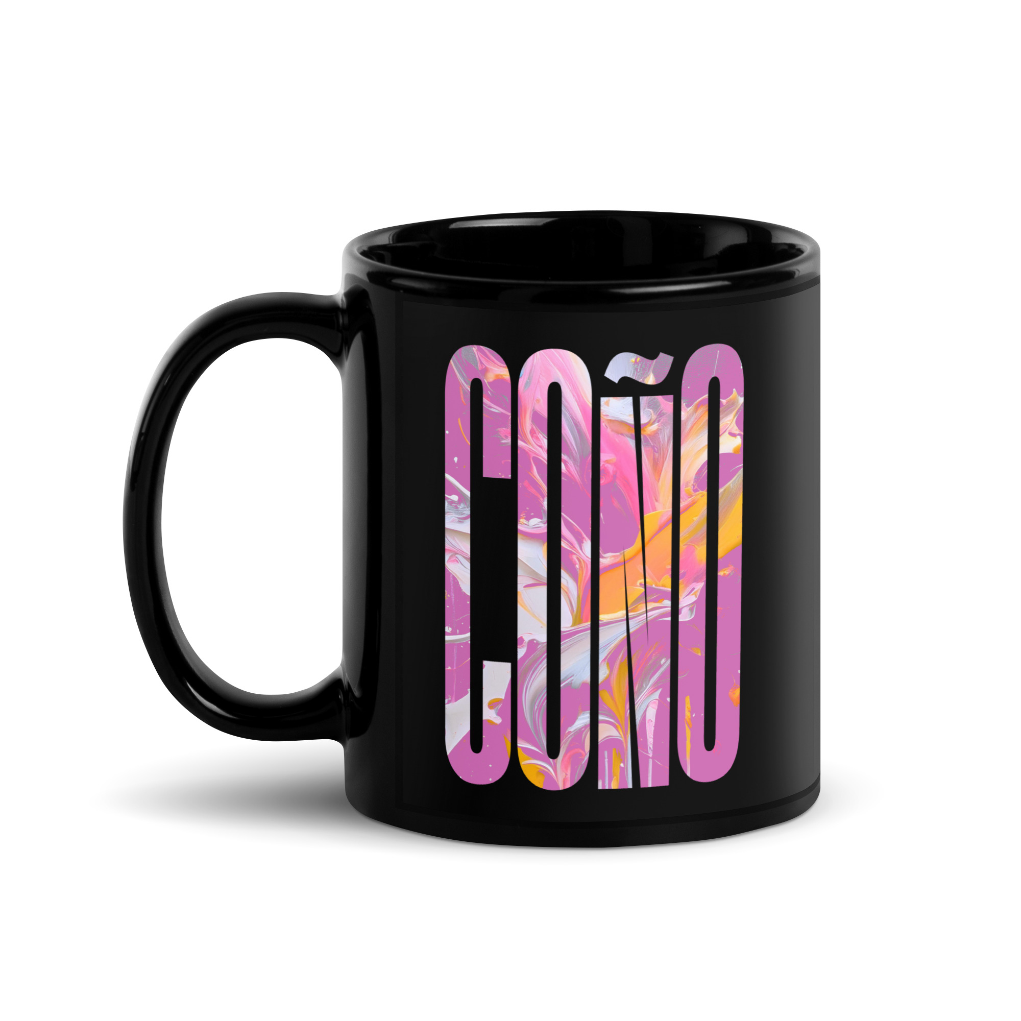 Black Gayer Things Coño glossy mug — 11 oz product shot