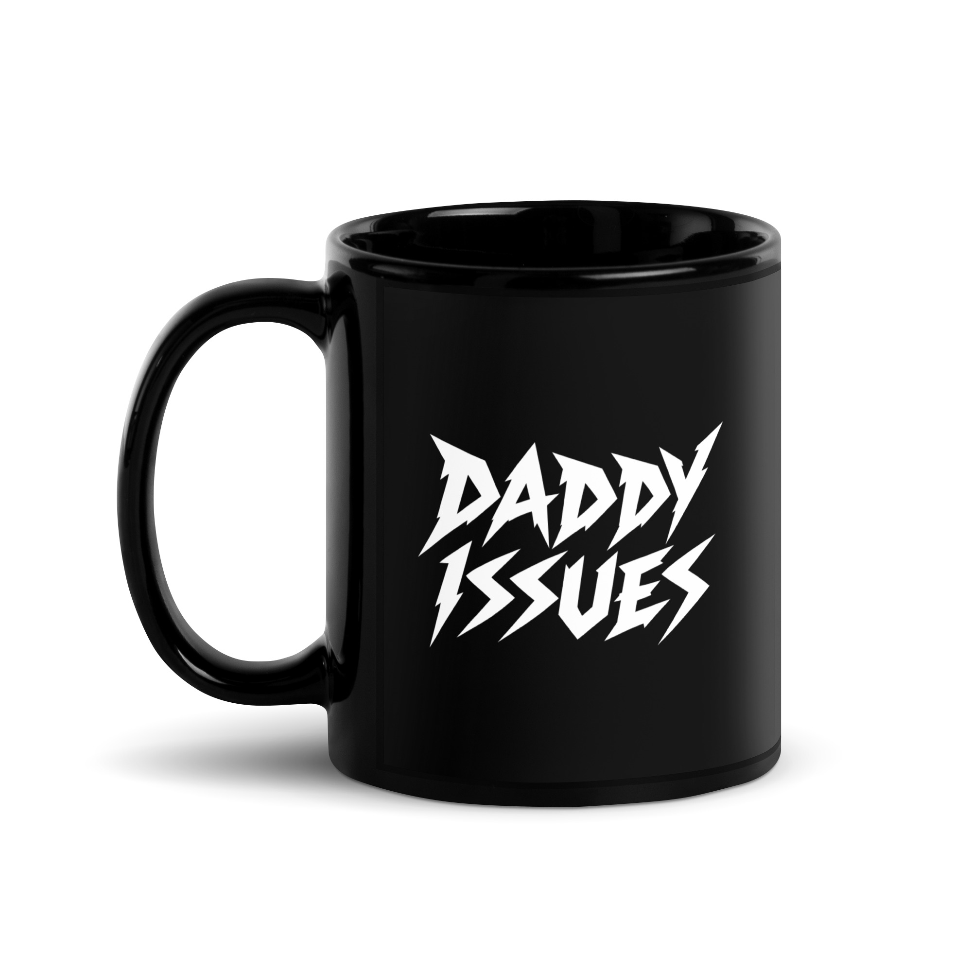 Black Gayer Things Daddy Issues glossy mug — 11 oz product shot