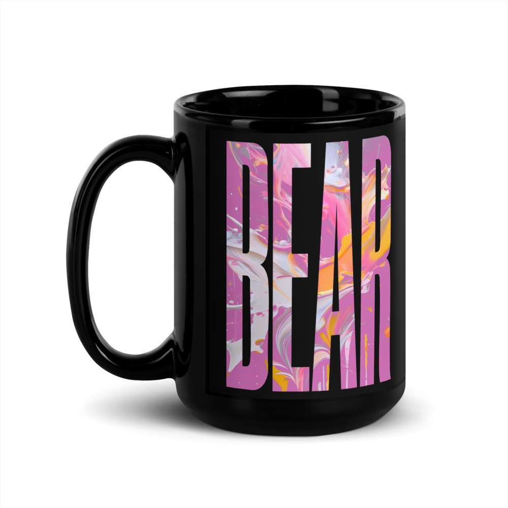 Bear ‑ Glossy Mug ‑ Black — 15 oz glossy mug, product view