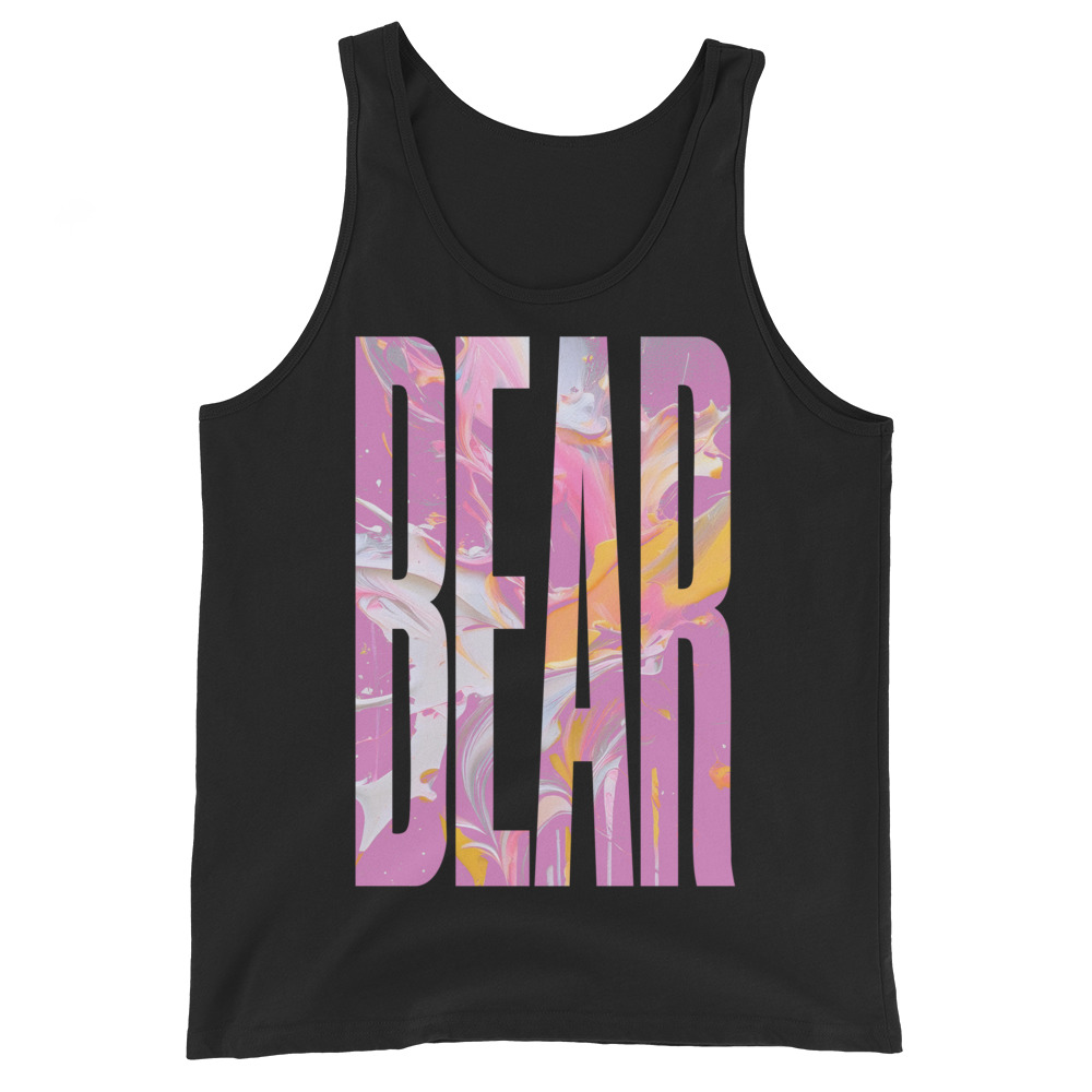 Bear ‑ Tank Top — Black oversized tee, front product view