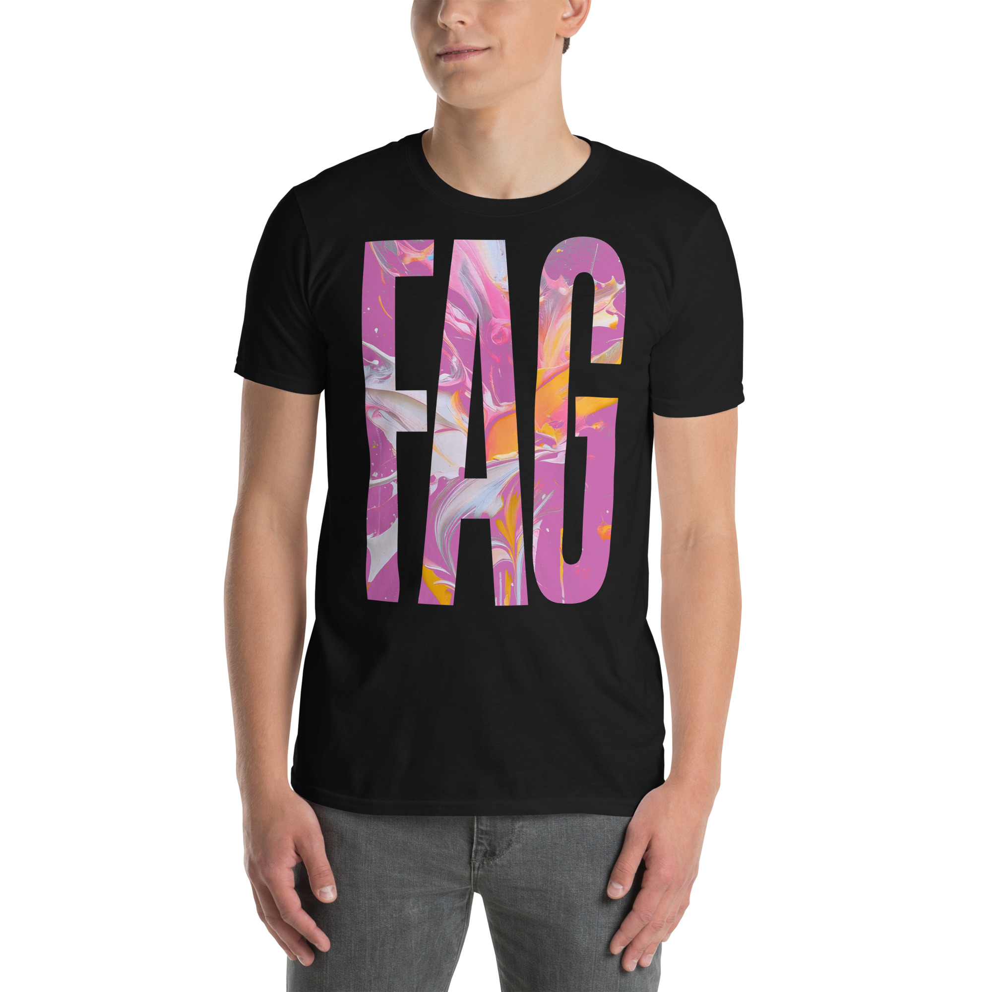 Model wearing FAG ‑ Unisex T‑Shirt in Black