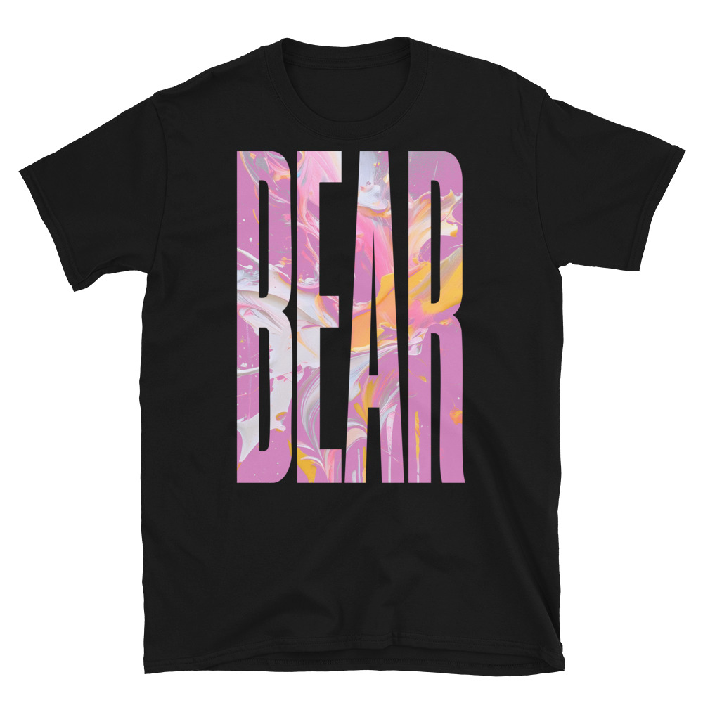Bear ‑ Unisex T‑Shirt — Black oversized tee, front product view