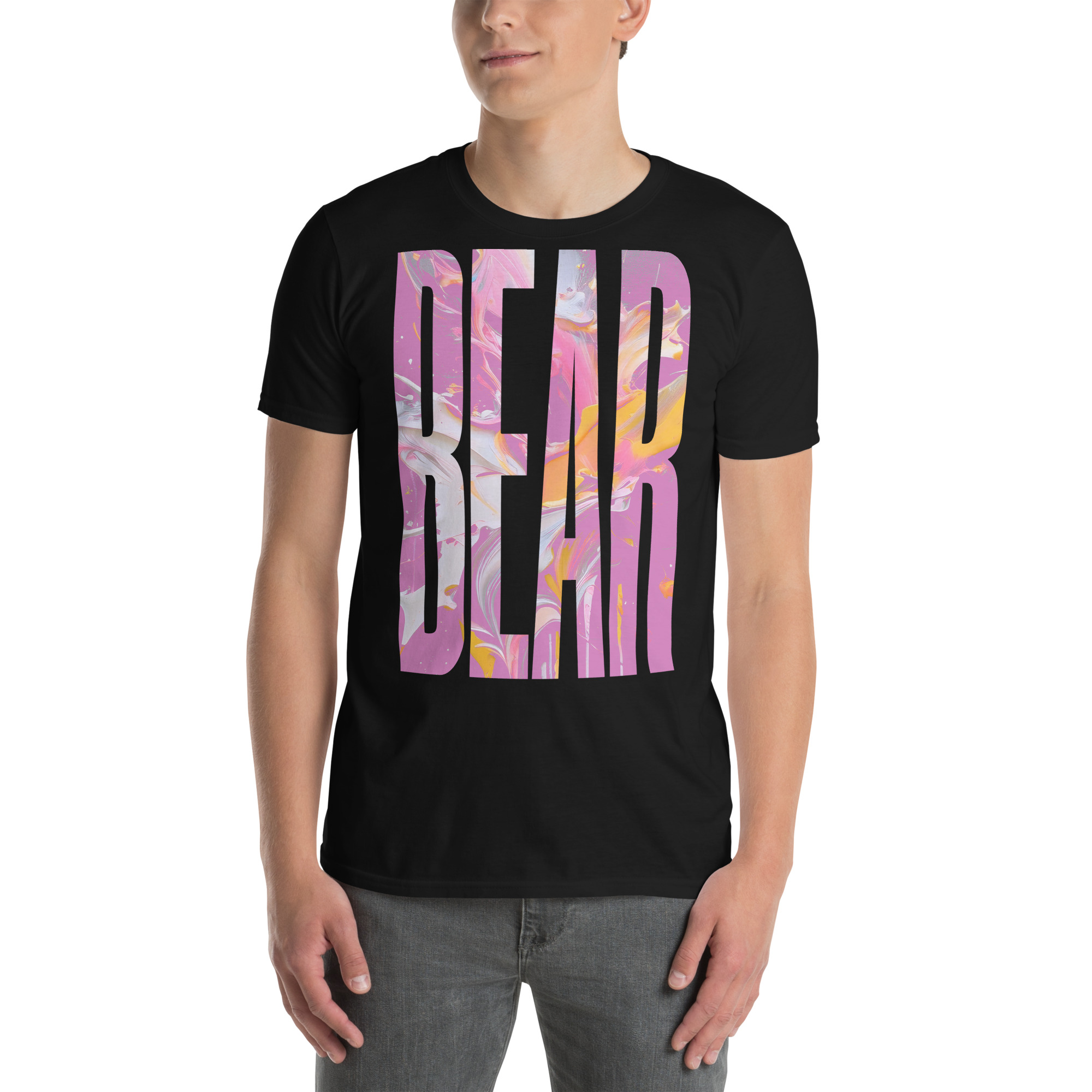 Model wearing Bear ‑ Unisex T‑Shirt in Black