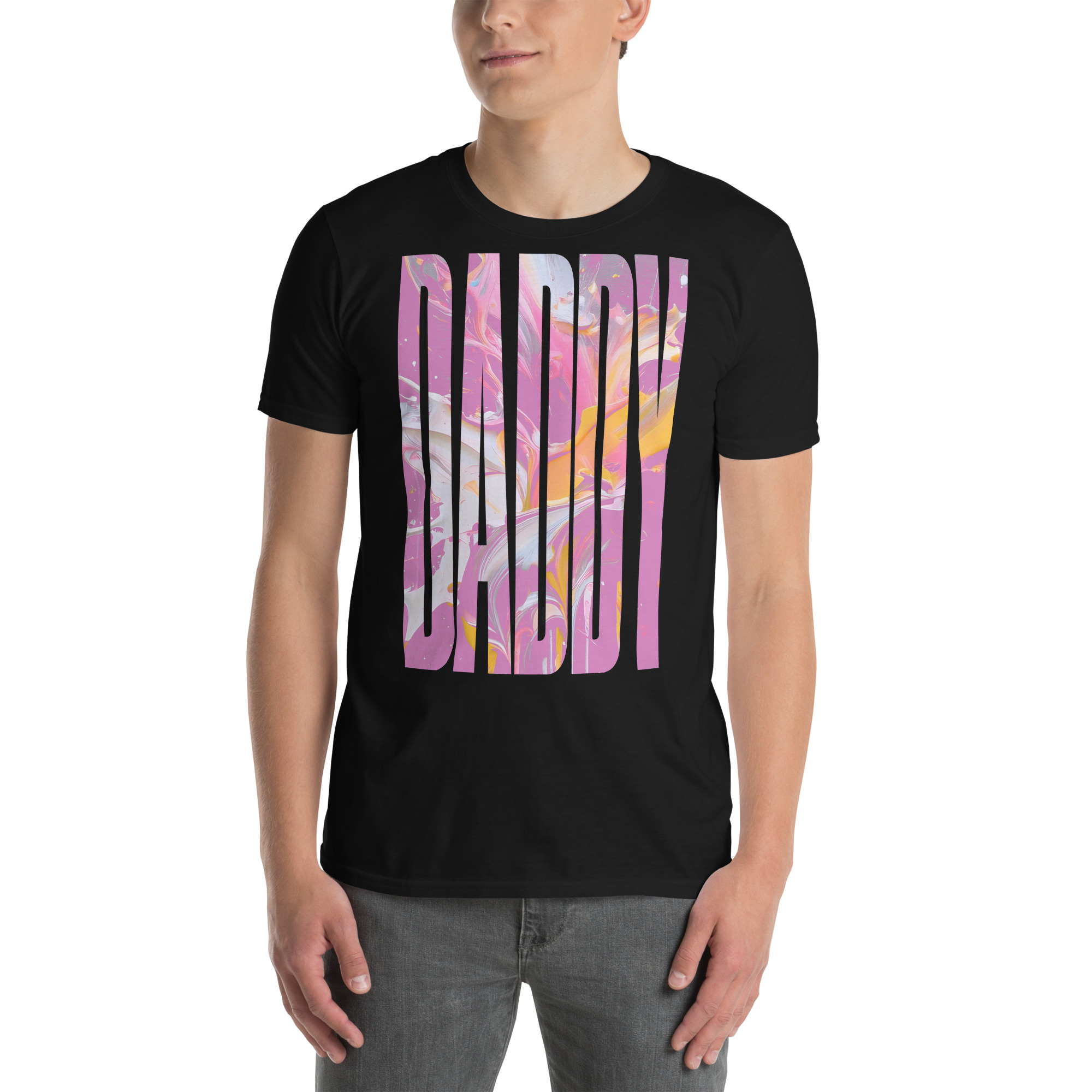 Model wearing Daddy ‑ Unisex T‑Shirt in Black