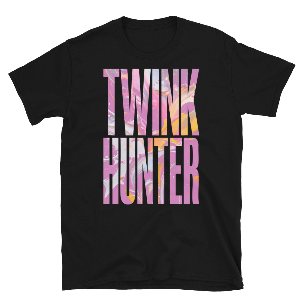 Twink Hunter ‑ Unisex T‑Shirt — Black oversized tee, front product view