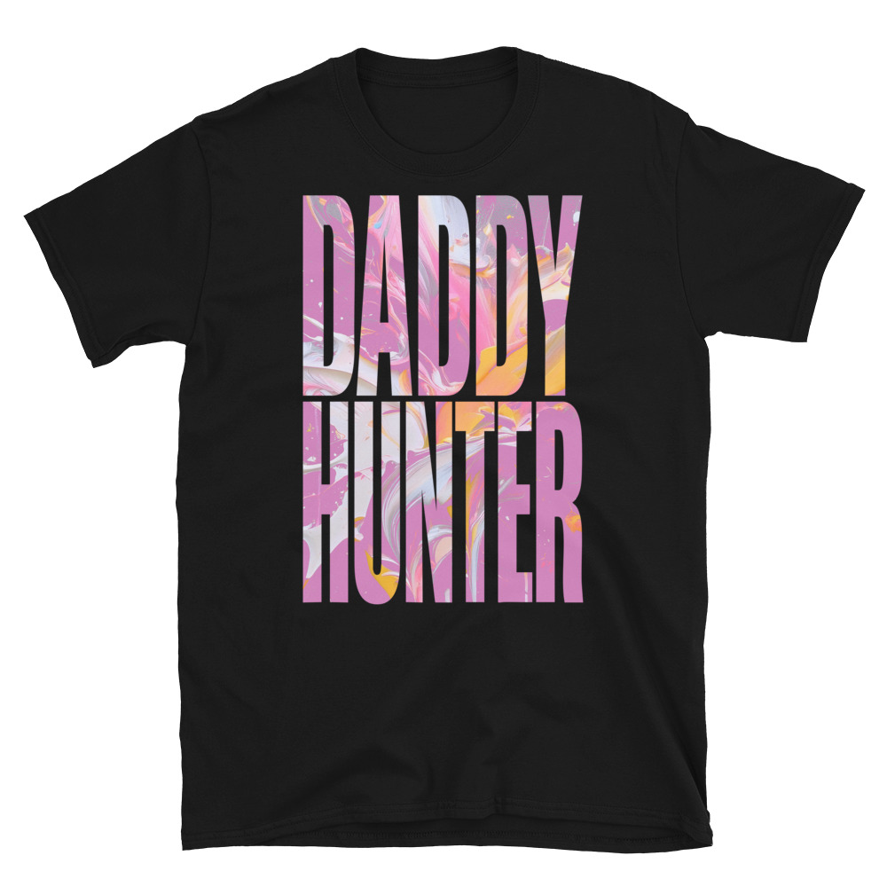 Daddy Hunter ‑ Unisex T‑Shirt — Black oversized tee, front product view