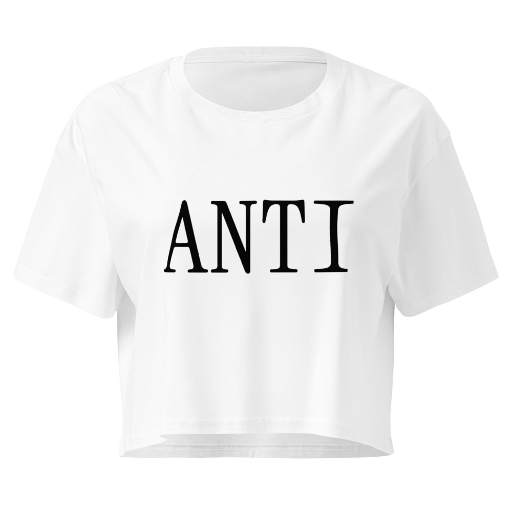 ANTI - Crop Top in White — front product view on Gayer Things